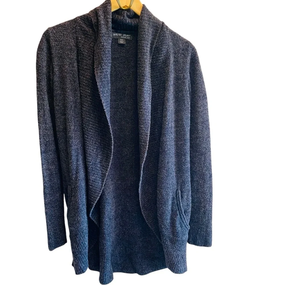 Barefoot Dreams Cozychic Lite Cardigan Dark Grey - Picture 2 of 5